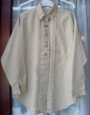Damesblouse/hemd met borduursel maat S