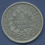 5 Francs 1849 République Française Liberte Egalité Fraternit, Postzegels en Munten, Frankrijk, Losse munt, Verzenden