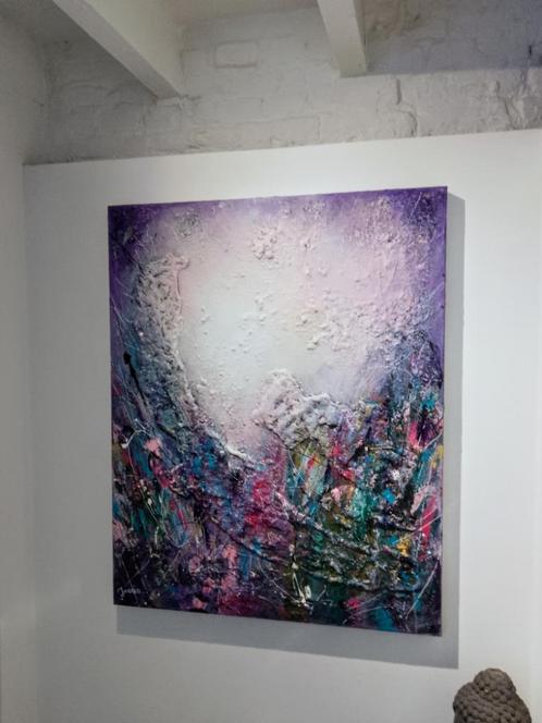 "in het hart van het woud". Enig exemplaar., Antiek en Kunst, Kunst | Schilderijen | Abstract, Ophalen of Verzenden