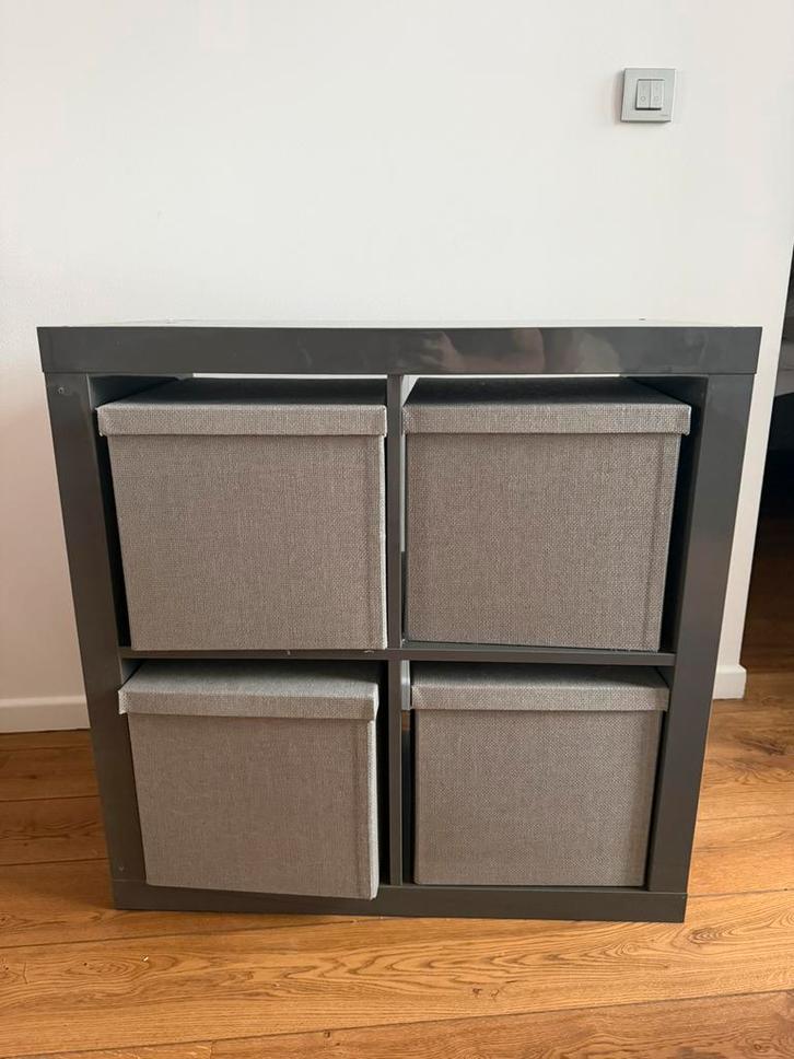 IKEA KALLAX + opbergdozen, Huis en Inrichting, Kasten | Lockerkasten, Gebruikt, Ophalen