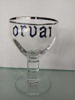 Oud geëmailleerd glas op een ORVAL-standaard (type ORVAI) in, Verzamelen, Biermerken, Ophalen of Verzenden, Zo goed als nieuw