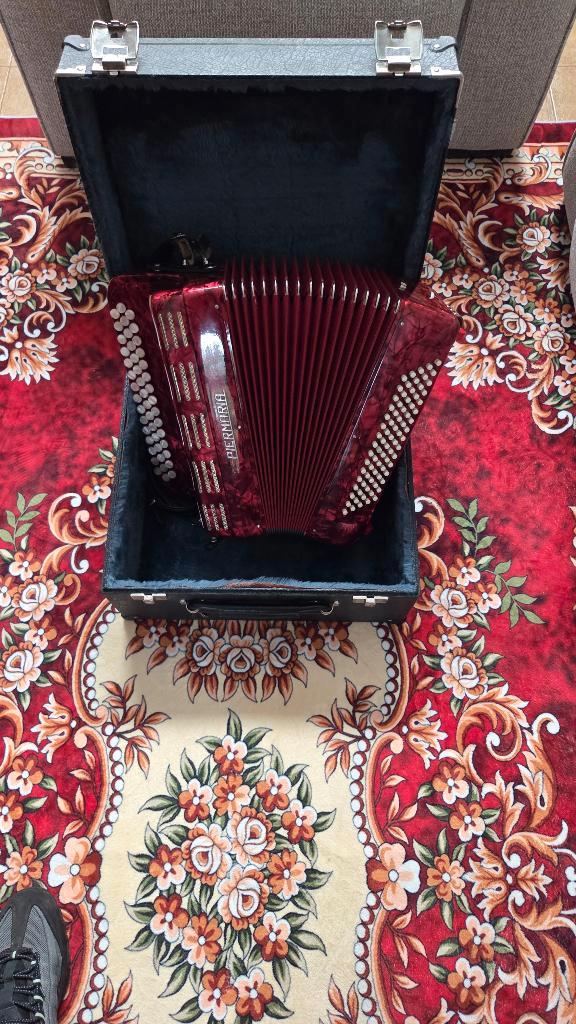 Accordeon, Muziek en Instrumenten, Accordeons, Gebruikt, Knopaccordeon, Overige merken, Met koffer, Met riemen, Ophalen