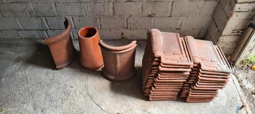 35 Pottelbergtegels, open haard, 2 schouwen, Doe-het-zelf en Bouw, Dakpannen en Dakbedekking, Zo goed als nieuw, Dakpannen, Steen of Klei