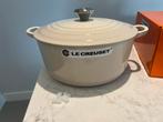 Nieuwe Le Creuset braadpan 28 cm Meringue in doos, Gietijzer, Nieuw, Ophalen of Verzenden, Keramische plaat