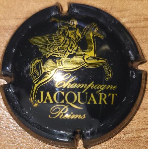 Champagnecapsule JACQUART zwart & geelgoud nr 06, Verzamelen, Wijnen, Nieuw, Champagne, Frankrijk, Ophalen of Verzenden