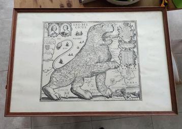 Zeer oude grote kaart -  Leo Belgicus beschikbaar voor biedingen