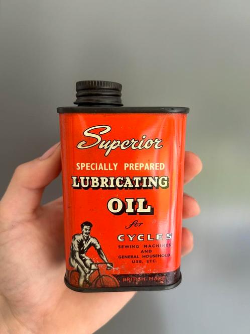 Bidon d’huile olieblik olie blik oil can Lubricating cycle, Verzamelen, Merken en Reclamevoorwerpen, Ophalen of Verzenden