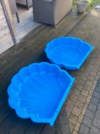 2 blauwe plastic zandbakken, Ophalen, Zo goed als nieuw