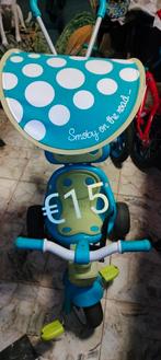 Kinderfiets driewieler met kap en ondersteuning van ouders, Vélos & Vélomoteurs, Vélos | Tricycles pour enfants, Comme neuf, Enlèvement