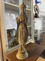 Antiek Khmer-stijl Bronzen Staande Abhaya Bescherming 49 cm, Ophalen of Verzenden, Gebruikt