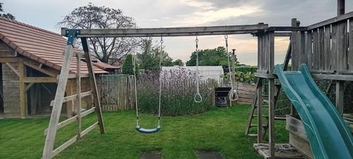speeltoestel, Kinderen en Baby's, Speelgoed | Buiten | Speeltoestellen, Gebruikt, Brandweerpaal, Glijbaan, Klimnet, Klimtouw, Klimwand