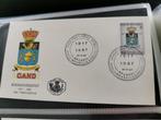Belgie 1967 - FDC Universiteit van Gent, wapenschild, Met envelop, Ophalen of Verzenden, Gestempeld, 1e dag stempel