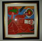 Lithographie en couleurs Corneille: Grand nu rouge... - 1997, Enlèvement