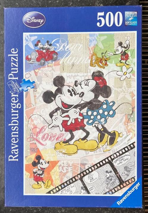 Puzzle Disney 500p - série rétro - 6€, Hobby en Vrije tijd, Denksport en Puzzels, Zo goed als nieuw, Legpuzzel, 500 t/m 1500 stukjes