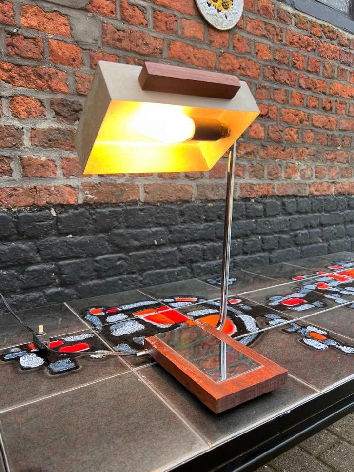 Zeldzame originele 1960 Kaiser licht metalen teakhouten, Antiek en Kunst, Antiek | Verlichting, Ophalen of Verzenden