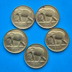 5 x 5 Francs  1947. Belgian Congo, Postzegels en Munten, Ophalen of Verzenden, Overig, Setje