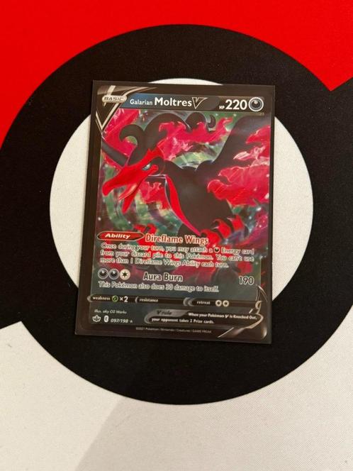 Pokémon - Chilling Reign - Galarian Moltres V (097/198) - NM, Hobby en Vrije tijd, Verzamelkaartspellen | Pokémon, Zo goed als nieuw
