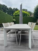tuintafel + 6 stoelen, Ophalen, Zo goed als nieuw, Rechthoekig, Aluminium