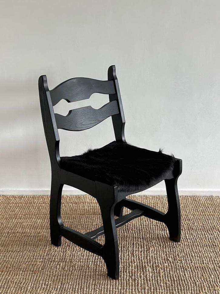 Vintage brutalist houten stoel, Antiek en Kunst, Antiek | Meubels | Stoelen en Sofa's, Ophalen