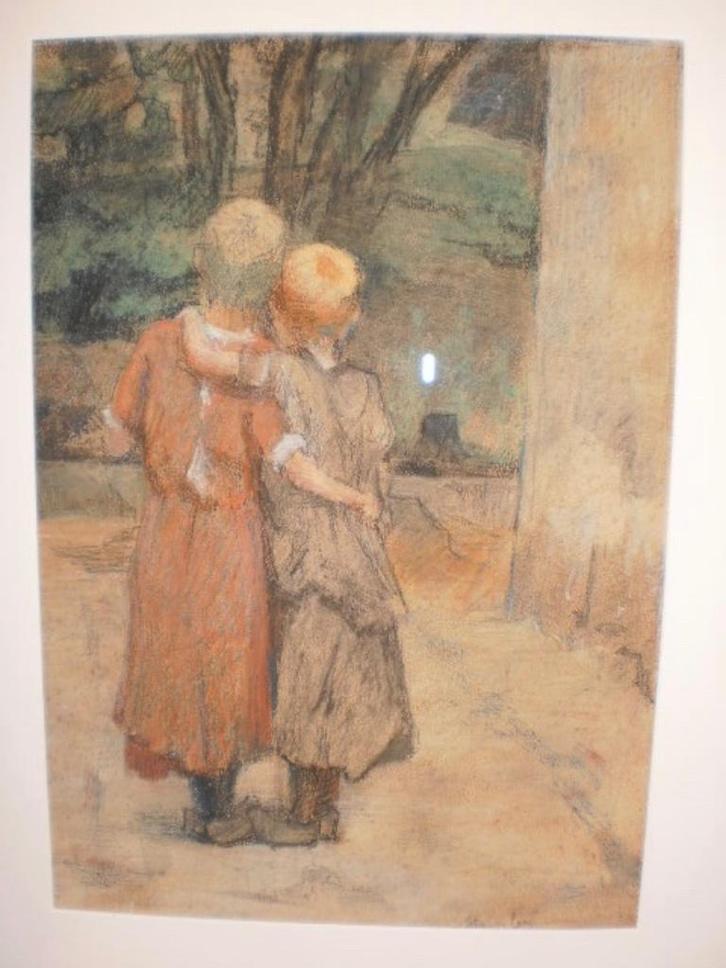 Steinlen Théophile Alexandre 1859-1923 ( De omhelzing ), Antiek en Kunst, Kunst | Schilderijen | Klassiek, Ophalen of Verzenden