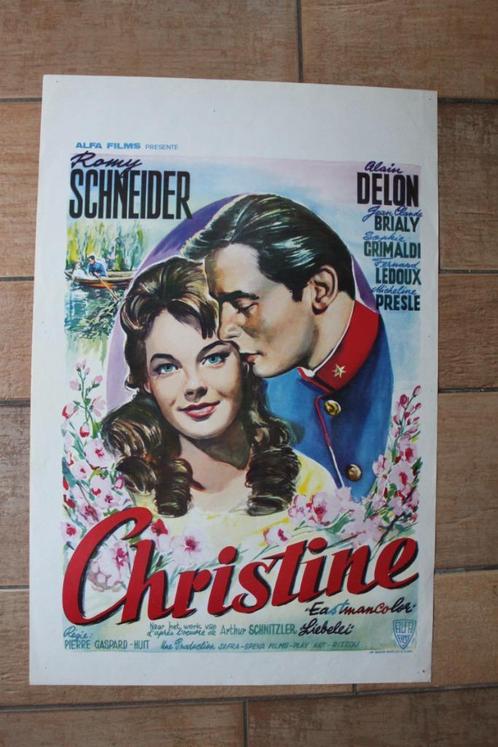 filmaffiche Christine Alain Delon Romy Schneider filmposter, Verzamelen, Posters, Zo goed als nieuw, Film en Tv, A1 t/m A3, Rechthoekig Staand