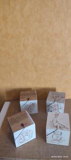 4 houten kubussen van DUVEL., Ophalen of Verzenden, Gebruikt, Reclamebord, Plaat of Schild, Duvel