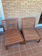 Lounge tuinstoelen (x2), Ophalen, Gebruikt, Hout