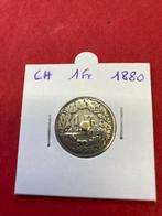 Zwitserland 1 franc 1880 zilver, Zilver, Ophalen of Verzenden