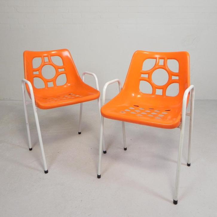 Set van 2 DDR space-age tuinstoelen, jaren 70, Antiek en Kunst, Antiek | Meubels | Stoelen en Sofa's, Ophalen of Verzenden
