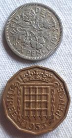 2 X Groot-Britannië: 3PENCE + 6PENCE 1953 KM 887/889 1Jr.-Ts, Postzegels en Munten, Verzenden, Overige landen, Setje