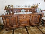 Antieke eetkamer: dressoir, etalagekast, tafel en 6 stoelen, Antiek en Kunst, Ophalen