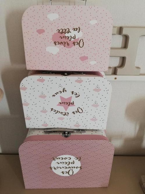 3 nieuwe roze koffertjes voor doopsuiker laatste, Kinderen en Baby's, Kraamcadeaus en Geboorteborden, Nieuw, Ophalen