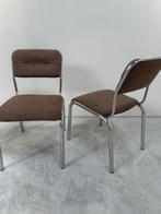 2 Vintage stoffen stoelen, Ophalen, Gebruikt
