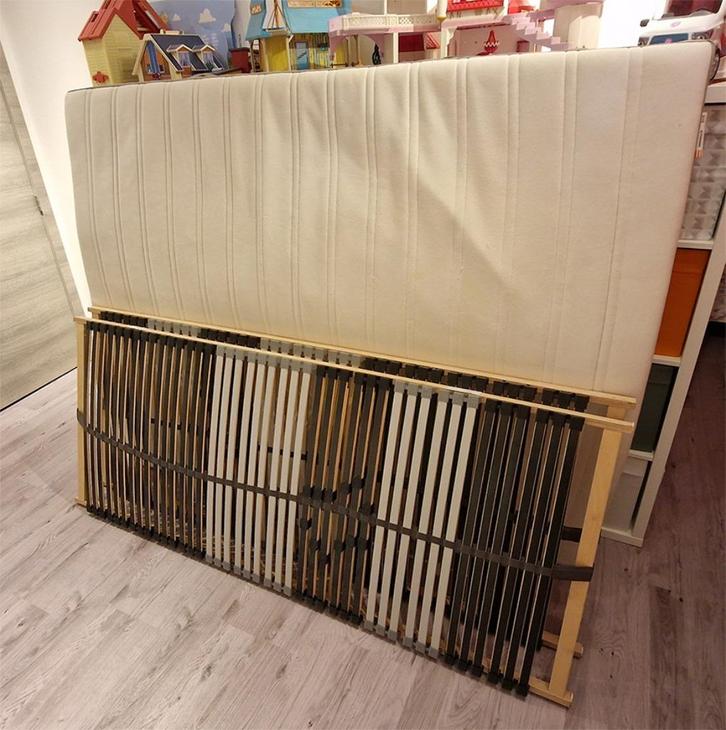 Matras (160x200) met lattenbodem, Huis en Inrichting, Slaapkamer | Matrassen en Bedbodems, Zo goed als nieuw, Matras, 160 cm, 200 cm