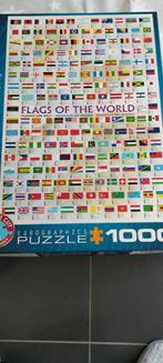 Puzzle 1000 pièces drapeaux du monde, Comme neuf, 500 à 1500 pièces, Puzzle, Enlèvement