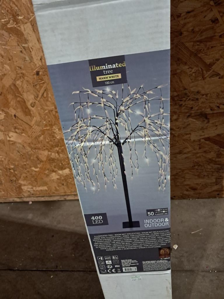 Verlichte Treurwilg Boom – 400 LED’s – Nieuw in doos, Divers, Noël, Enlèvement ou Envoi