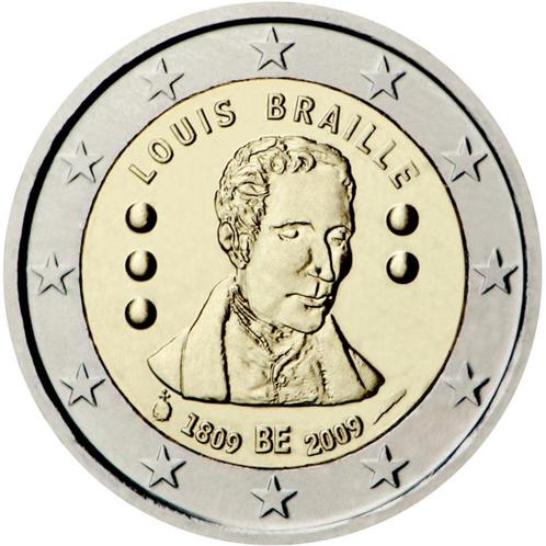 2 euros Belgique 2009 - Louis Braille (UNC), Timbres & Monnaies, Monnaies | Europe | Monnaies euro, Monnaie en vrac, 2 euros, Belgique