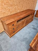 Teakhouten tv meubel/lage dressoir 221cm ,77,5cm hoogte, Ophalen, Gebruikt