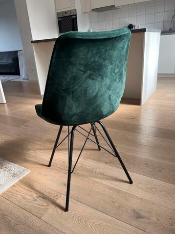 6x groen suede stoelen, Huis en Inrichting, Stoelen, Ophalen