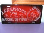 Vintage blikken plaat van ajax amsterdam., Verzamelen, Ophalen of Verzenden, Gebruikt, Overige typen