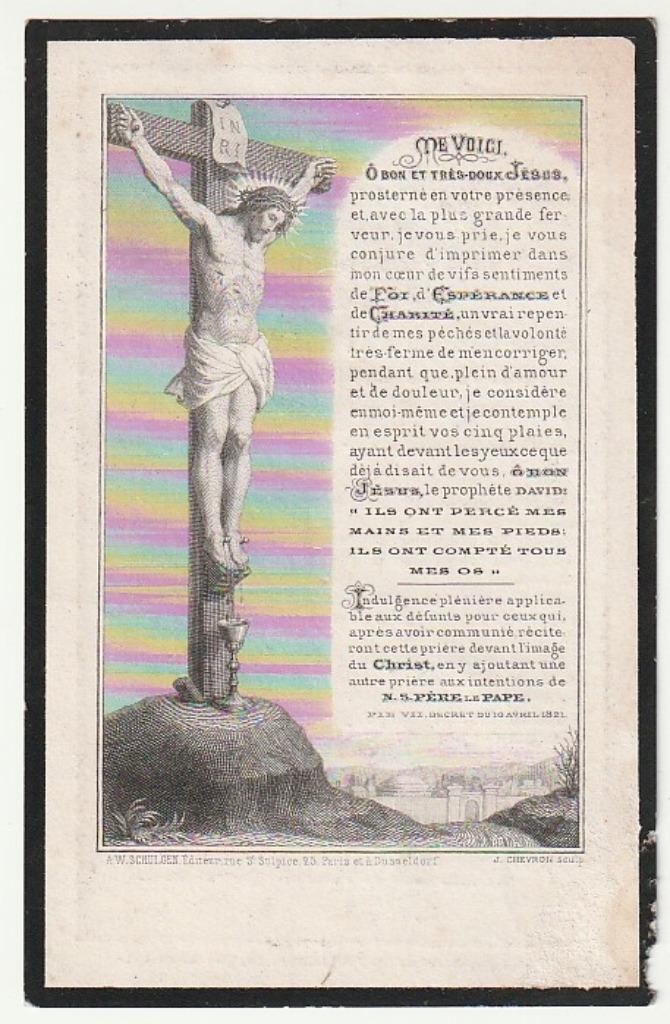 DE ROUILLE Gravin d'Hanins de Moerkerke Bosvoorde 1864, Verzamelen, Bidprentjes en Rouwkaarten, Bidprentje, Verzenden