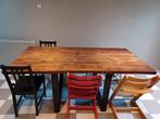 Industrieele masief houte tafel, 200 cm of meer, 100 tot 150 cm, Rechthoekig, Ophalen of Verzenden