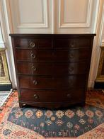 ANTIEKE ENGELSE COMMODE LADENKAST MAHONIE RONDE VOORZIJDE, Antiek en Kunst, Ophalen