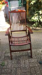 4 verstelbare houten tuinstoelen, Ophalen, Zo goed als nieuw