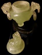 Jade Urn Beeld Vaas Agate Edelsteen Antiek, Antiquités & Art, Art | Sculptures & Bois, Envoi