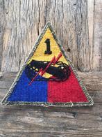 WW2-badge US 1 gepantserde groene achterkant, Ophalen of Verzenden, Landmacht, Embleem of Badge