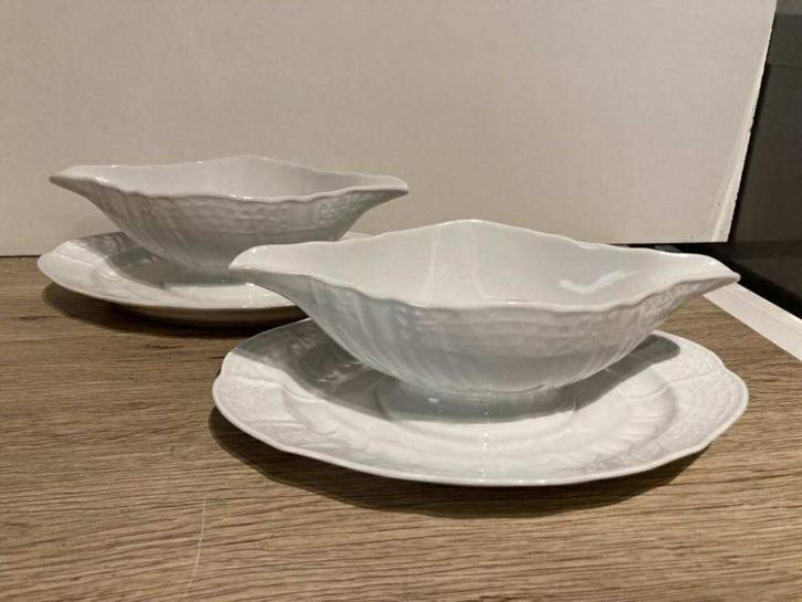 2 prachtige antieke sausschaaltjes van Duits porselein, Antiek en Kunst, Antiek | Porselein, Ophalen of Verzenden