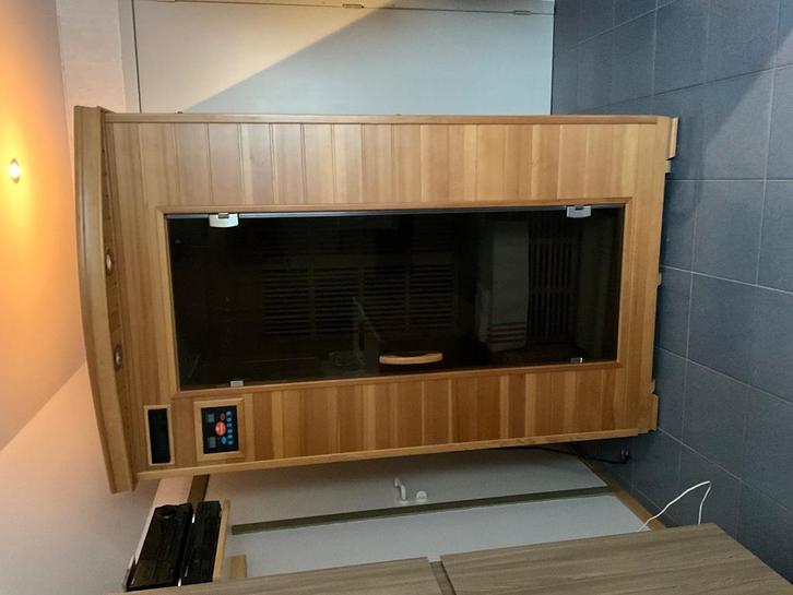 houten binnen sauna, Sport en Fitness, Sauna, Gebruikt, Complete sauna, Infrarood, Ophalen