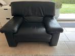 Salon 3 lederen zetels - ook apart te koop, Ophalen, Gebruikt, Leer, Rechte bank