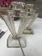 Art deco kandelaars, Antiek en Kunst, Antiek | Kandelaars, Ophalen, Glas